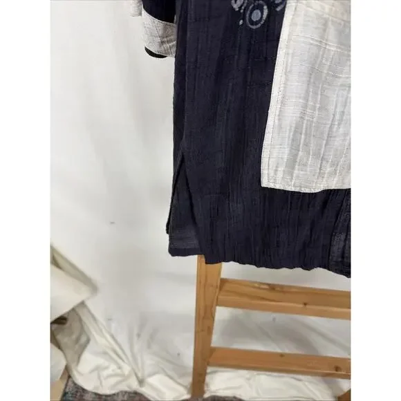 NWT Kusnadi New York Black With Batik Pattern Drop Sleeve Jacket #1327 One Size - Picture 4 of 6